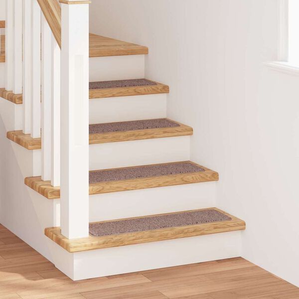 vidaXL Alfombrillas Antideslizantes para Escalera 15 pcs Marrón claro