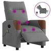 vidaXL Sill&oacute;n reclinable de masaje el&eacute;ctrico tela gris oscuro