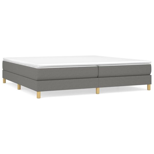 vidaXL Cama box spring con colchón tela gris oscuro 200x200 cm