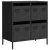 vidaXL Aparador de acero laminado en fr&iacute;o negro 68x39x73,5 cm