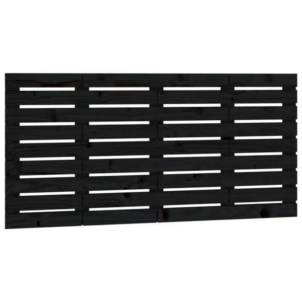 vidaXL Cabecero de cama de pared madera maciza pino negro 146x3x63 cm