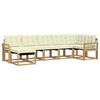 vidaXL Conjunto de sof&aacute;s de exterior con coj&iacute;n 7 pcs Blanco y Crema