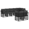 vidaXL Conjunto de sof&aacute;s de exterior Negro Poli&eacute;ster