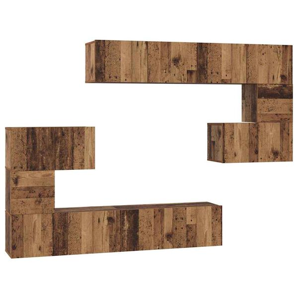 vidaXL Conjunto de mueble de TV 8 pcs Madera envejecida