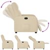 vidaXL Sill&oacute;n reclinable el&eacute;ctrico de tela crema