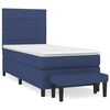 vidaXL Cama box spring con colch&oacute;n tela azul 80x200 cm