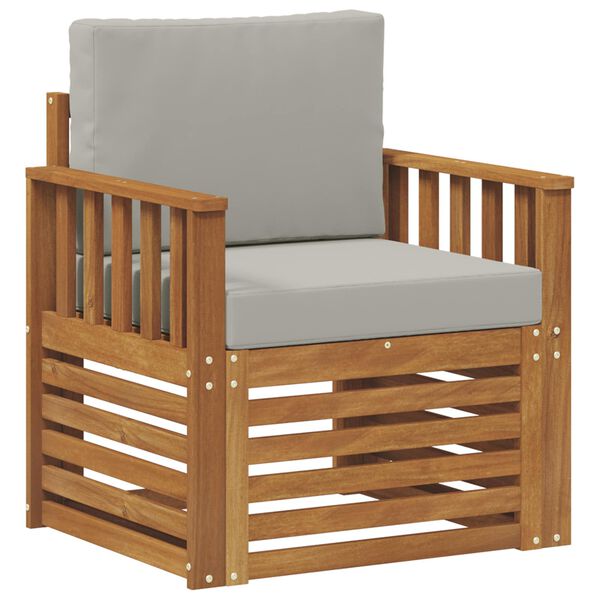 vidaXL Conjunto de sof&aacute;s de exterior con coj&iacute;n Natural 71 x 63 x 73 cm