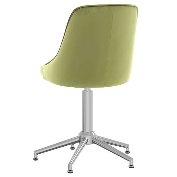vidaXL Silla de comedor giratoria de terciopelo verde claro