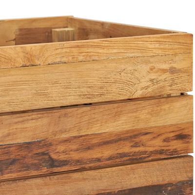 vidaXL Arriate elevado madera de teca reciclada y acero 100x40x72 cm