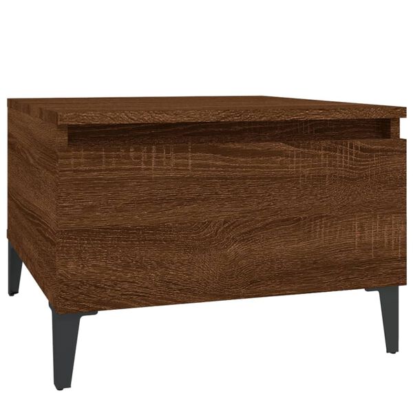 vidaXL Mesa auxiliar madera contrachapada roble marrón 50x46x35 cm