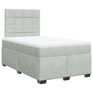 vidaXL Cama box spring con colch&oacute;n terciopelo gris claro 120x190 cm