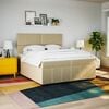 vidaXL Cama box spring con colch&oacute;n tela color crema 200x200 cm