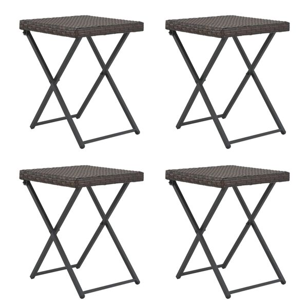 vidaXL Set de comedor de jard&iacute;n plegable 5 pzas rat&aacute;n sint&eacute;tico marr&oacute;n