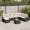 vidaXL Conjunto de sofás de jardín 9 pcs Negro ratán sintético