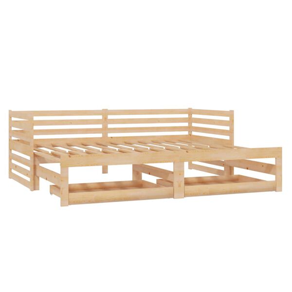 vidaXL Sof&aacute; cama extra&iacute;ble madera maciza de pino 2x(90x200) cm