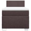vidaXL Cama box spring con colch&oacute;n tela marr&oacute;n oscuro 90x200 cm