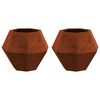 vidaXL Jardinera 2 pcs Oxidado 50 x 50 x 40 cm Acero autopatinable