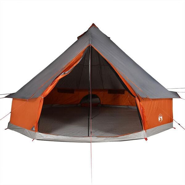 vidaXL Tienda familiar tipi para 6 personas impermeable gris naranja