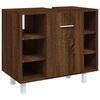 vidaXL Set de muebles de baño 4 pzas madera contrachapada marrón roble