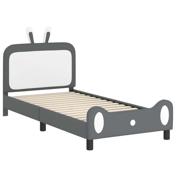 vidaXL Cama para ni&ntilde;os con cabecero Gris Claro 80 x 200 cm PU