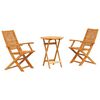 vidaXL Conjunto de Bistro Plegable 3 uds. Marr&oacute;n