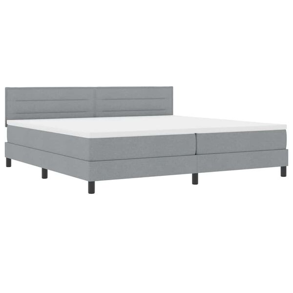 vidaXL Cama tipo Box Spring con colch&oacute;n Gris Claro 200 x 200 cm tela