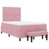 vidaXL Cama tipo Box Spring con colch&oacute;n Rosa 120 x 190 cm Terciopelo