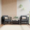 vidaXL Sillones de jard&iacute;n 2 unidades madera maciza pino negro