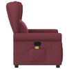 vidaXL Sill&oacute;n de masaje reclinable de tela color vino tinto
