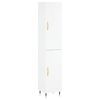 vidaXL Aparador alto madera contrachapada blanco brillo 34,5x34x180 cm