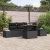 vidaXL Conjunto de Comedor de Jard&iacute;n con coj&iacute;n 6 pcs Negro y Marr&oacute;n