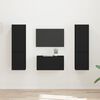vidaXL Conjunto de mueble de TV 5 pcs Negro Madera de ingenier&iacute;a