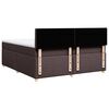 vidaXL Cama box spring con colch&oacute;n tela marr&oacute;n oscuro 200x200 cm