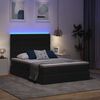 vidaXL Cama con almacenamiento y LED Negro 140 x 200 cm Poli&eacute;ster