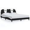 vidaXL Estructura de cama Viana con LED sin colch&oacute;n negro blanco 160x200 cm