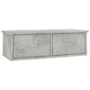 vidaXL Estante cajones para pared contrachapada hormig&oacute;n 60x26x18,5cm
