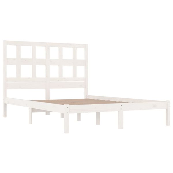 vidaXL Estructura de cama sin colchón madera maciza blanca 120x190 cm