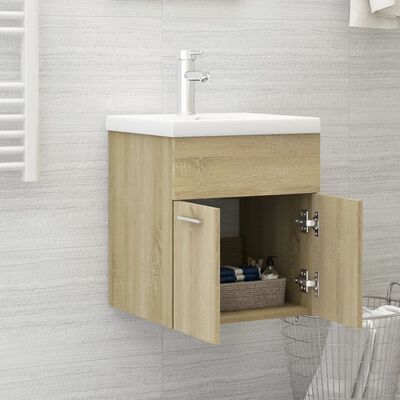 vidaXL Mueble con lavabo aglomerado roble Sonoma