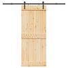 vidaXL Puerta corredera con herrajes madera maciza de pino 85x210 cm