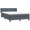 vidaXL Cama box spring con colch&oacute;n terciopelo gris oscuro 140x220 cm