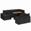 vidaXL Set de sof&aacute;s de jard&iacute;n 11 pzas y cojines rat&aacute;n sint&eacute;tico negro