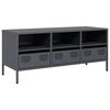vidaXL Mueble de TV acero laminado en fr&iacute;o antracita 101,5x39x43,5 cm