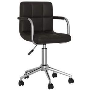 vidaXL Silla de comedor giratoria cuero sint&eacute;tico negro