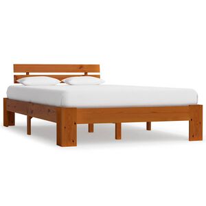 vidaXL Estructura cama sin colch&oacute;n madera pino marr&oacute;n miel 120x200 cm