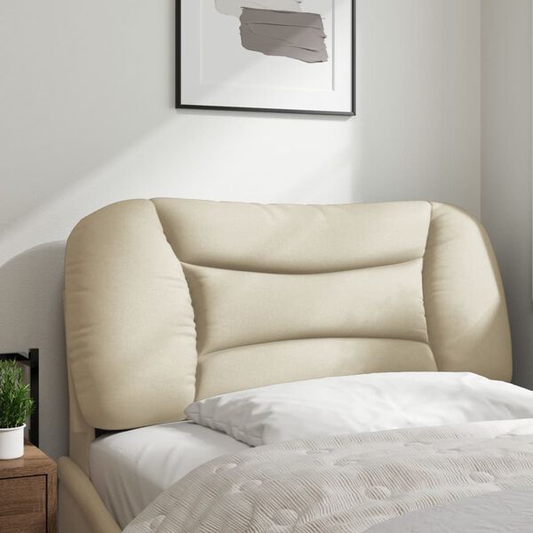 vidaXL Cabecero de cama acolchado Hvar tela crema 90 cm