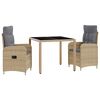 vidaXL Juego de comedor para exteriores 3 pcs Beige y Gris Claro
