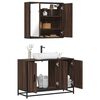 vidaXL Set de muebles ba&ntilde;o 2 pzas madera contrachapada marr&oacute;n roble