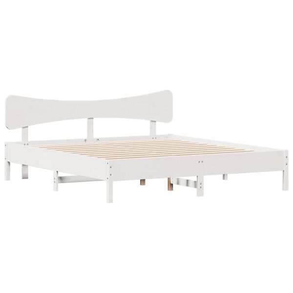 vidaXL Estructura de cama sin colchón madera maciza blanca 200x200 cm