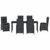 vidaXL Conjunto de Comedor de Jard&iacute;n 7 pcs Negro rat&aacute;n sint&eacute;tico