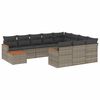 vidaXL Set de sof&aacute;s de jard&iacute;n 11 pzas y cojines rat&aacute;n sint&eacute;tico gris